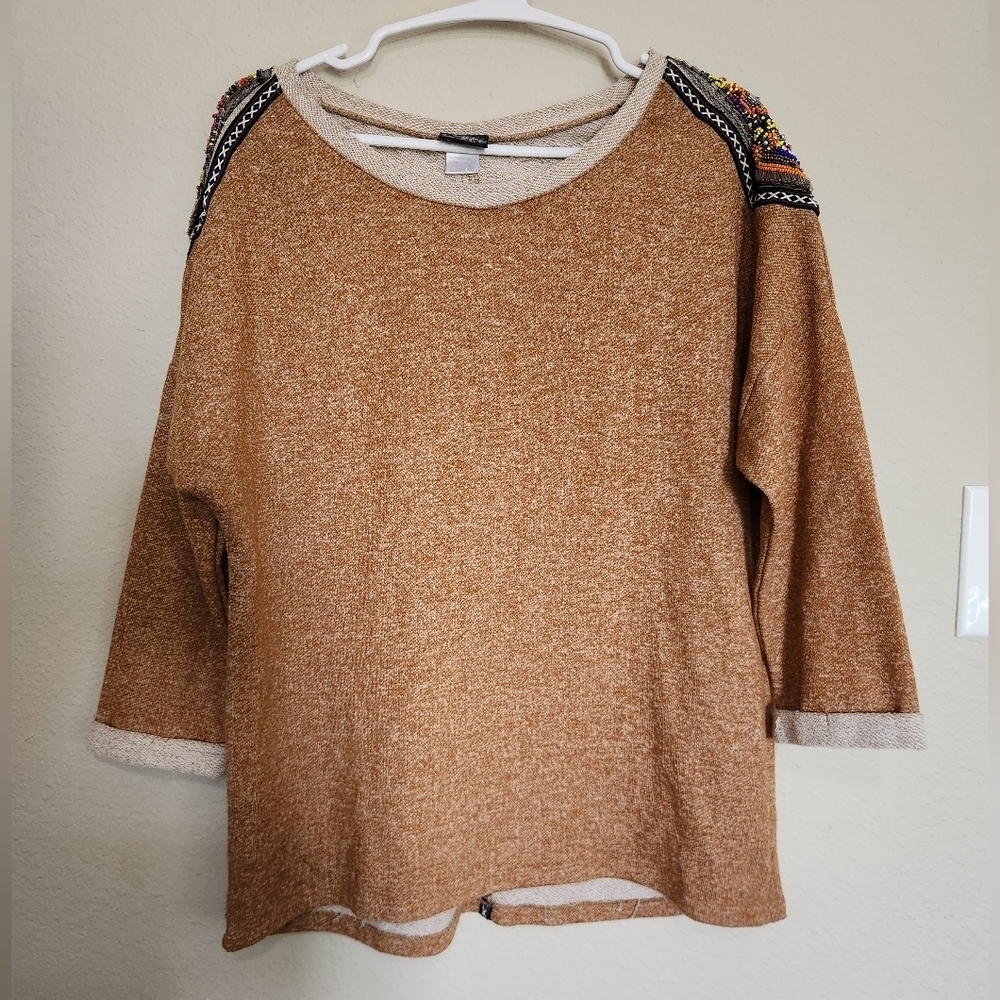 Daytrip Boho Beaded Sweatshirt Size Medium